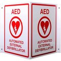 Think Safe First Voice AED 3D V-Shaped Projecting Wall Sign, Metal 150**